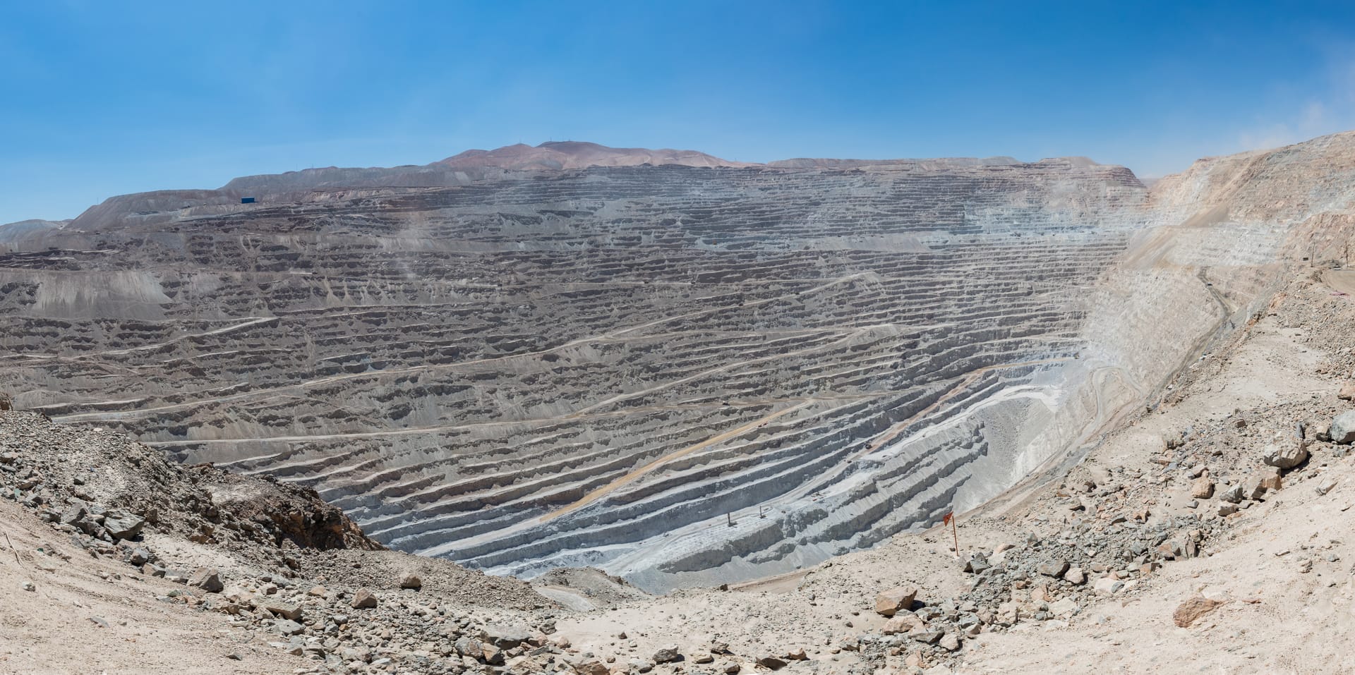 Panoramic view of Chuquicamata, a state-owned copper mine in the north of Chile. 